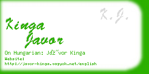 kinga javor business card